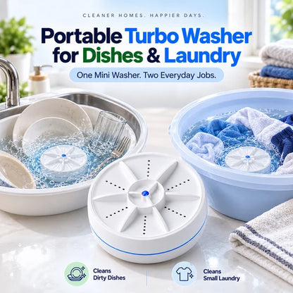 🔥🔥LIMITED-TIME 50% OFF! Portable Turbo Washer for Dishes & Laundry