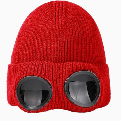 😎 Goggle Beanie Winter Hat🧢 – Funny Knit Pull-Down Hat with Built-In Lenses😂