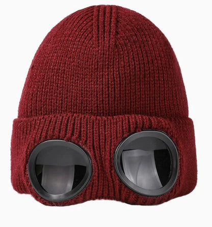 😎 Goggle Beanie Winter Hat🧢 – Funny Knit Pull-Down Hat with Built-In Lenses😂