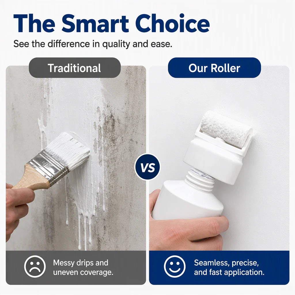 🥳2026 HOT SALE🥳💞50K+ SOLD! 🥩🍴 !All-in-One Wall Repair Paste with Roller Brush