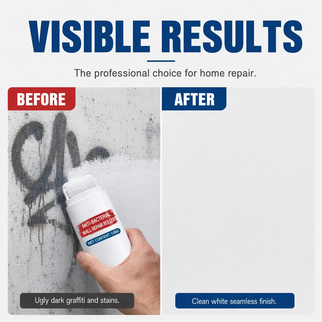🥳2026 HOT SALE🥳💞50K+ SOLD! 🥩🍴 !All-in-One Wall Repair Paste with Roller Brush