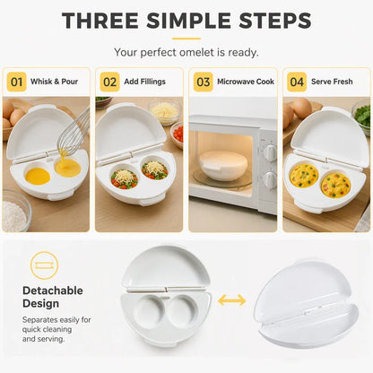 🥳2026 HOT SALE🥳💞2-in-1 Omelet Maker & Egg Cup Cooker
