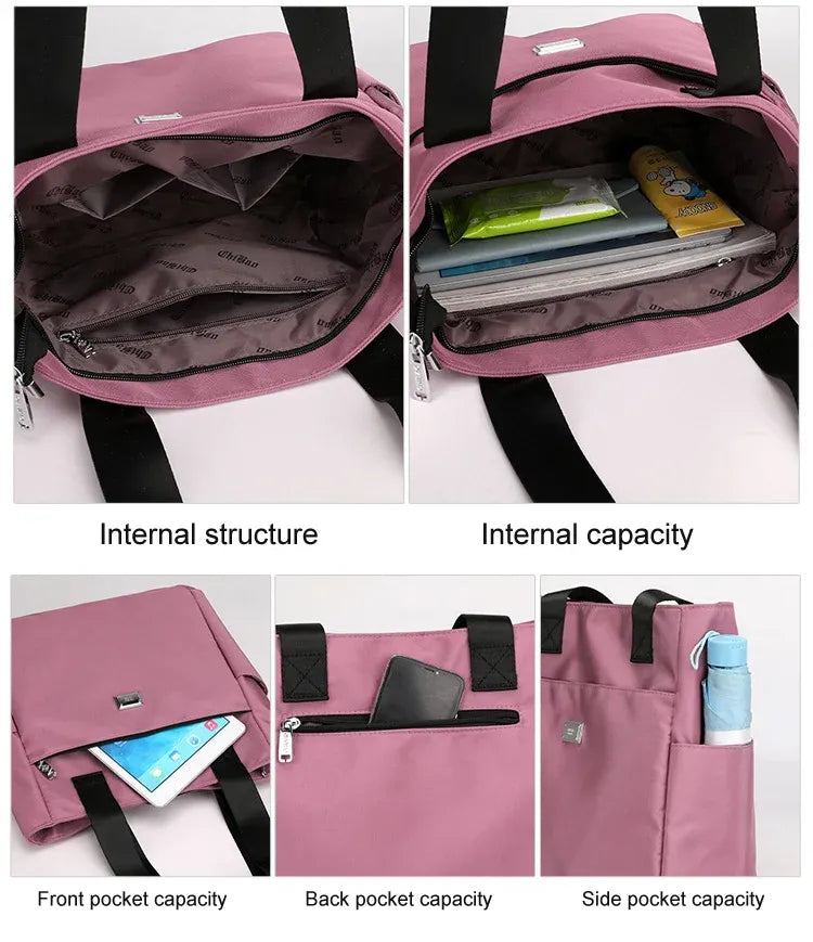 🔥Large Capacity Water Repellent Multi Pocket Nylon Shoulder Bag👜