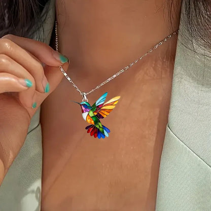 ✨💥Colorful Hummingbird Necklace-👩‍❤️‍👩ELEGANT HUMMINGBIRD NECKLACE🐦