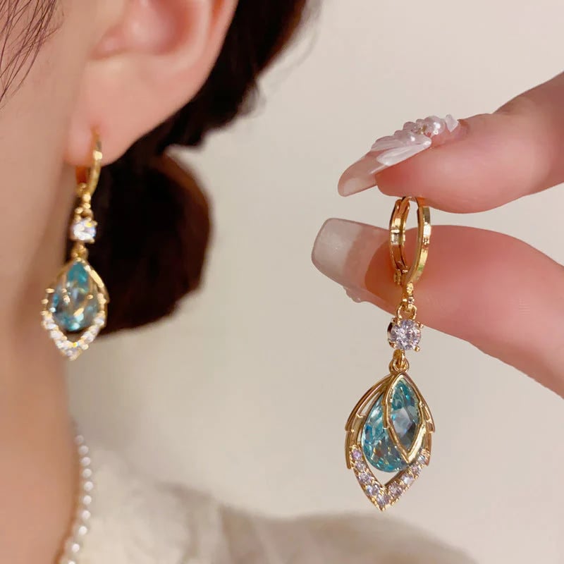 ⏳Limited-time ⏰Sky Blue Drop Dangle Hoop Earrings💧💍