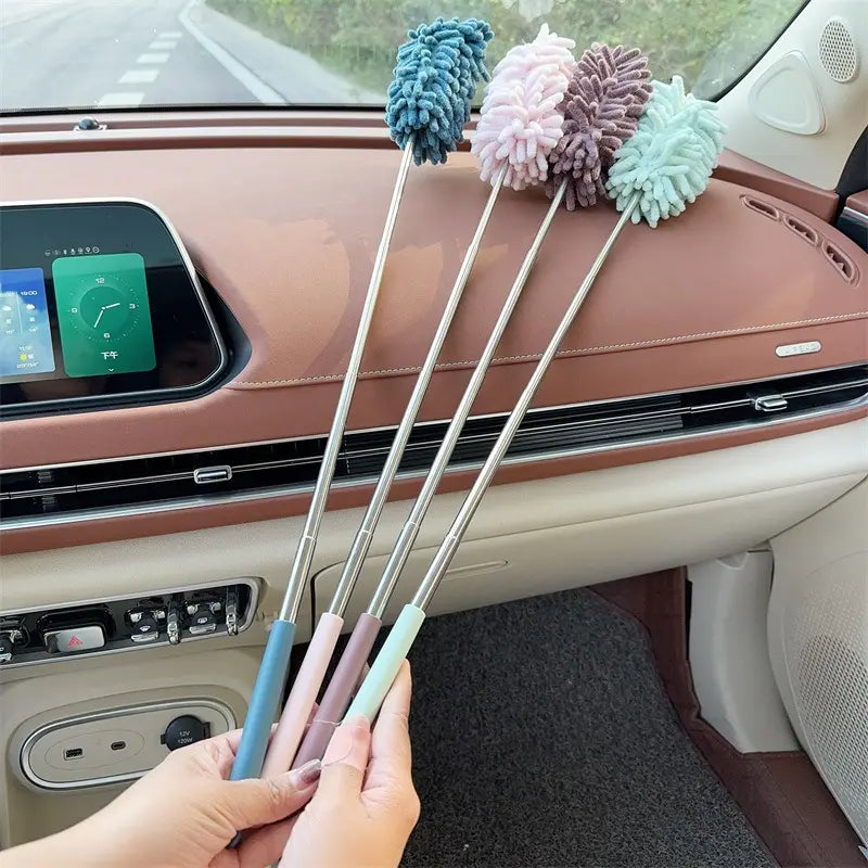 💨 Car Interior Dust Removal Brush – Soft, Washable & Extendable