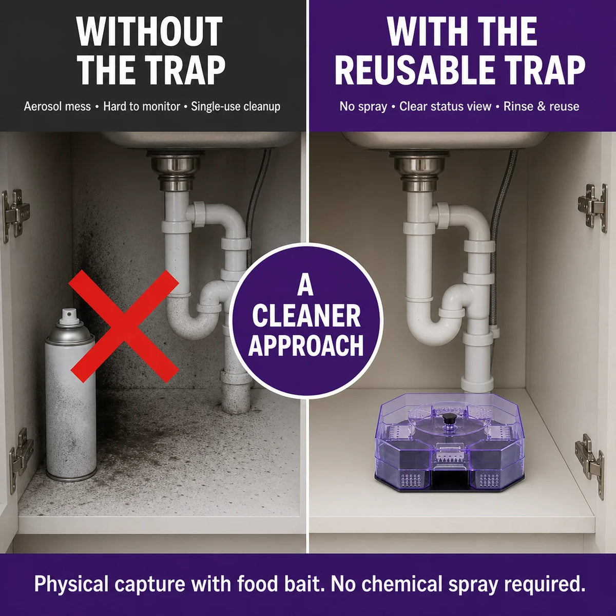🪳✨ Reusable No-Spray Roach Trap – Chemical-Free, Washable & Easy to Reuse 🏠♻️