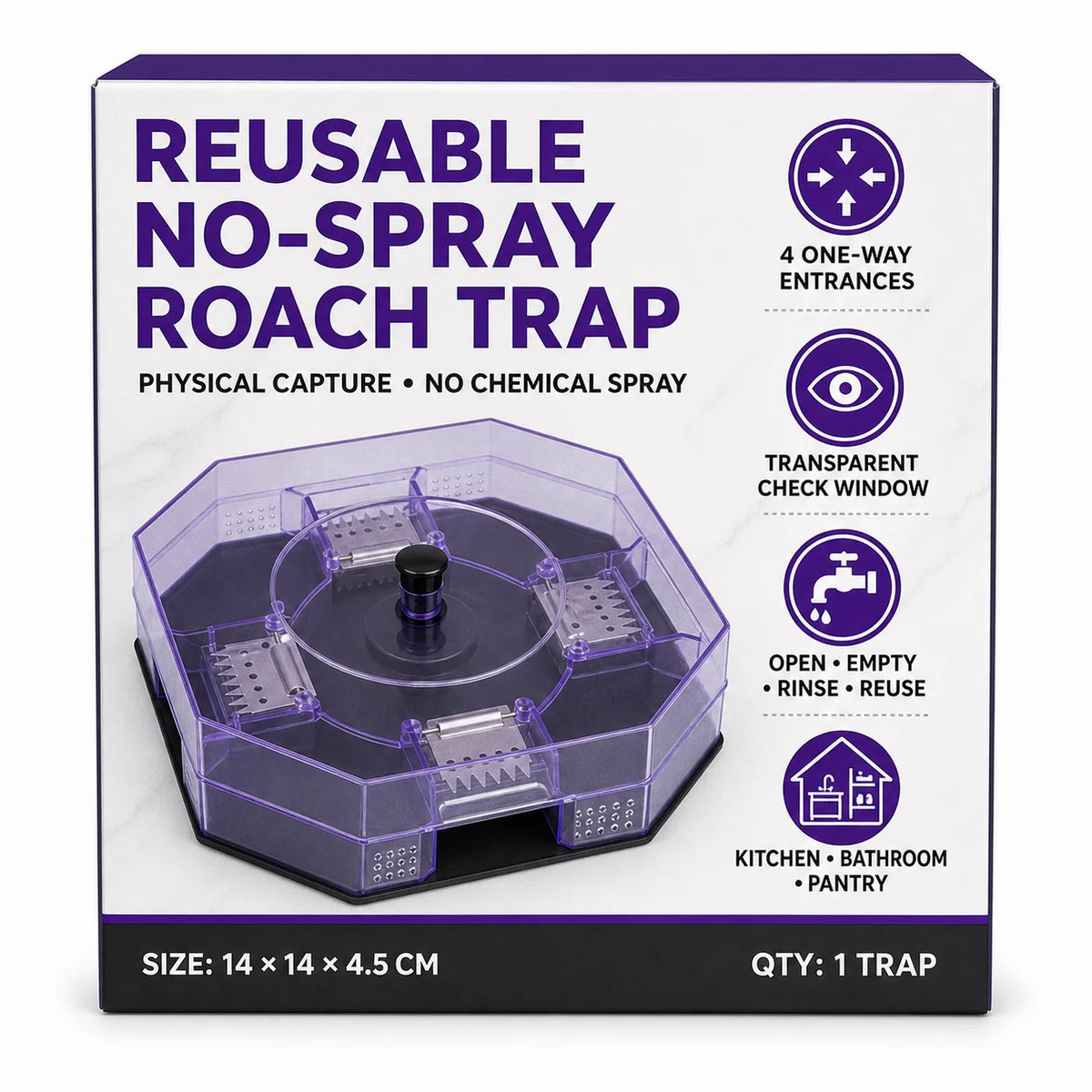 🪳✨ Reusable No-Spray Roach Trap – Chemical-Free, Washable & Easy to Reuse 🏠♻️