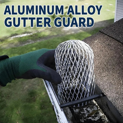 Aluminum Alloy Gutter Guard Filter, Roof Rain Gutter Downspout Strainer, Anti‑Clog Leaf Debris Catcher for Home Drainage System