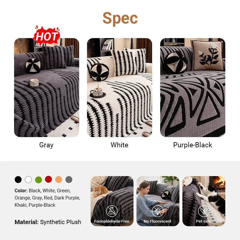 🔥50% OFF Sale!🔥🛋️ Cover Scratches & Add Warmth – Soft Plush Sofa Protector That Stays Put. Pet-Friendly & Durable