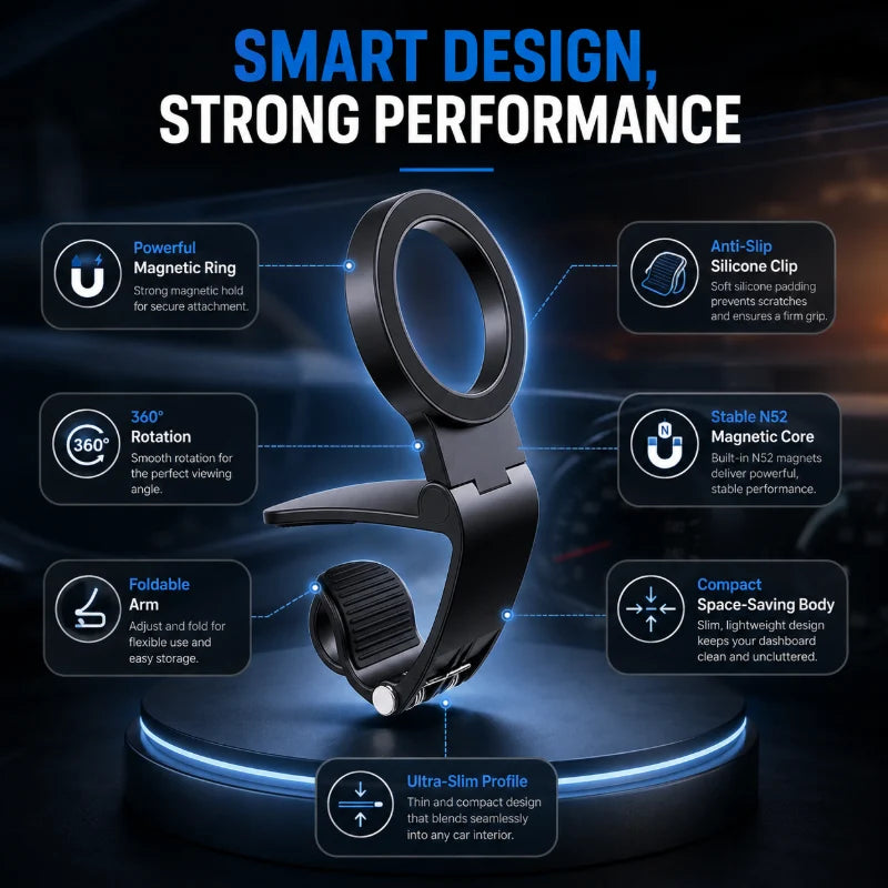 🥳HOT SALE🥳💞15K+ SOLD! Car Phone Mount N52 magnets, 360° rotation & anti-slip. Secure drive – grab yours! ✅