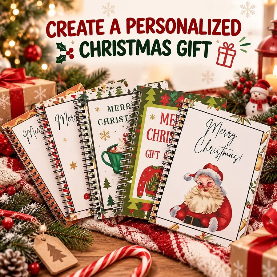 🎅Christmas Gift Card Book, DIY Spiral-Bound Christmas Gift Card Holder Book🎁Personalized Xmas Gifts for Family, Festive & Party Supplies