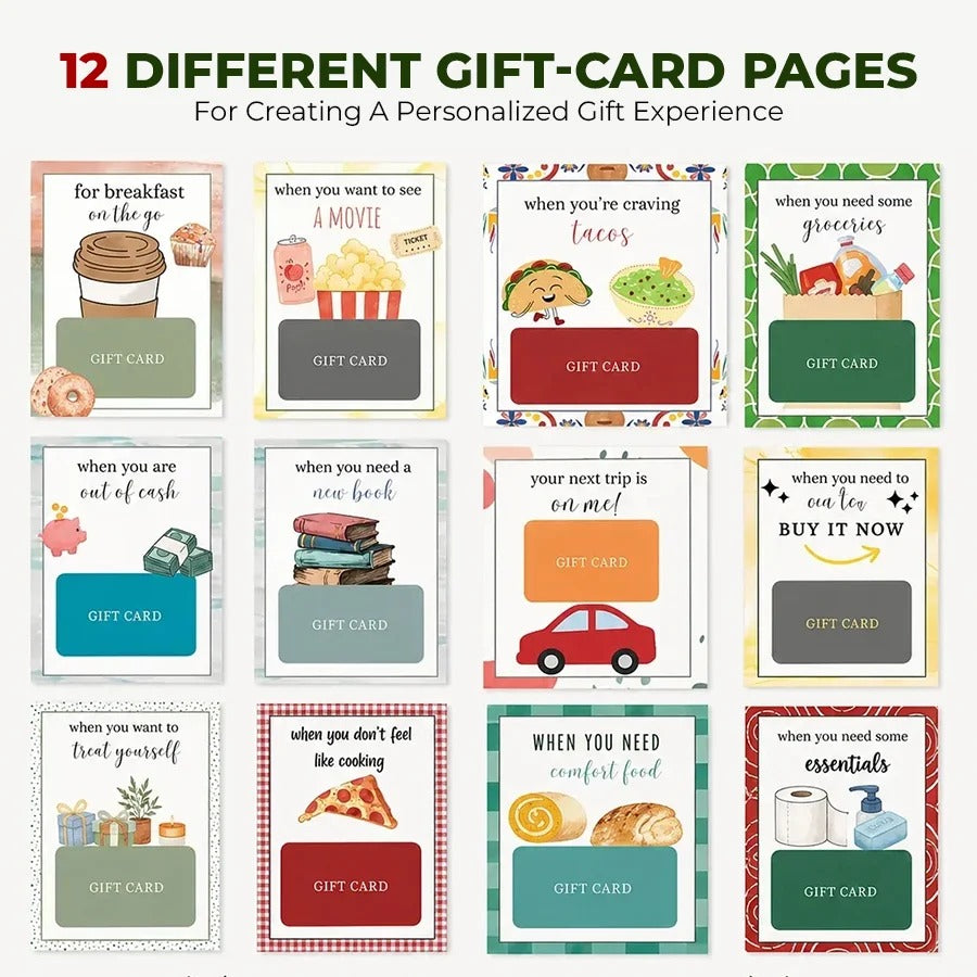 🎅Christmas Gift Card Book, DIY Spiral-Bound Christmas Gift Card Holder Book🎁Personalized Xmas Gifts for Family, Festive & Party Supplies