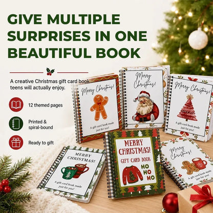 🎅Christmas Gift Card Book, DIY Spiral-Bound Christmas Gift Card Holder Book🎁Personalized Xmas Gifts for Family, Festive & Party Supplies