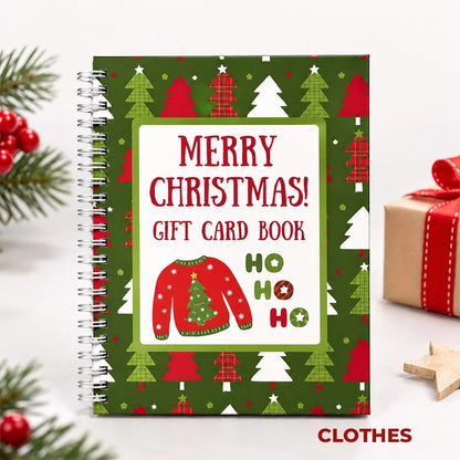 🎅Christmas Gift Card Book, DIY Spiral-Bound Christmas Gift Card Holder Book🎁Personalized Xmas Gifts for Family, Festive & Party Supplies