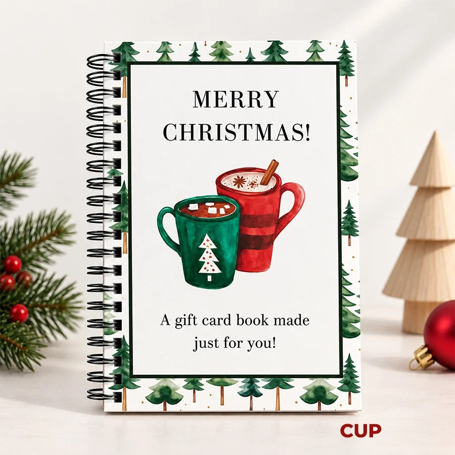 🎅Christmas Gift Card Book, DIY Spiral-Bound Christmas Gift Card Holder Book🎁Personalized Xmas Gifts for Family, Festive & Party Supplies