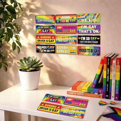 12PCS Funny LGBT Rainbow Pride Prank Stickers
