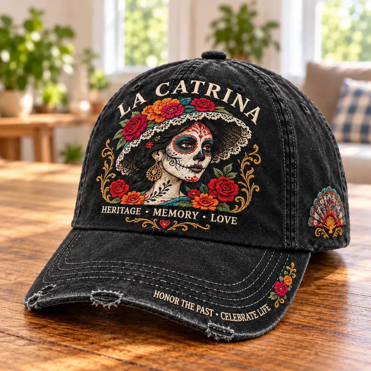 🌹💀 Memory & Bloom Catrina Cap – Floral Heritage Hat for Celebrations & Everyday Style🎁
