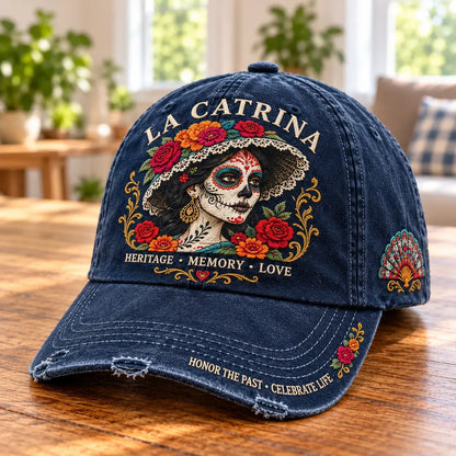 🌹💀 Memory & Bloom Catrina Cap – Floral Heritage Hat for Celebrations & Everyday Style🎁