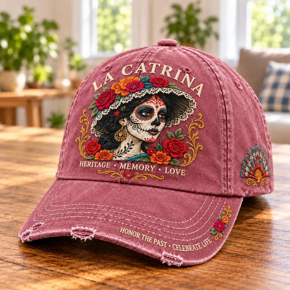🌹💀 Memory & Bloom Catrina Cap – Floral Heritage Hat for Celebrations & Everyday Style🎁