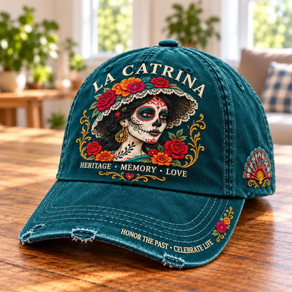 🌹💀 Memory & Bloom Catrina Cap – Floral Heritage Hat for Celebrations & Everyday Style🎁