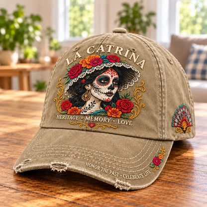 🌹💀 Memory & Bloom Catrina Cap – Floral Heritage Hat for Celebrations & Everyday Style🎁