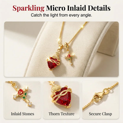 💝 Elegant Sacred Heart Cross Necklace
