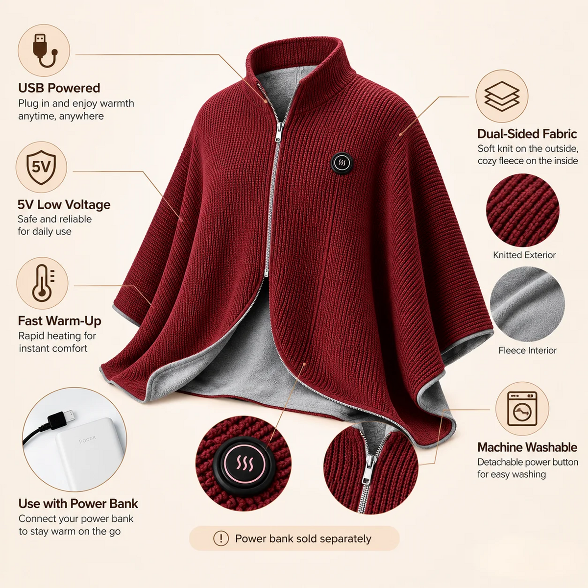 ❄️ LAST CHANCE 50% OFF Heated Wearable Blanket – Stay Warm at Your Desk Without Bulky Layers