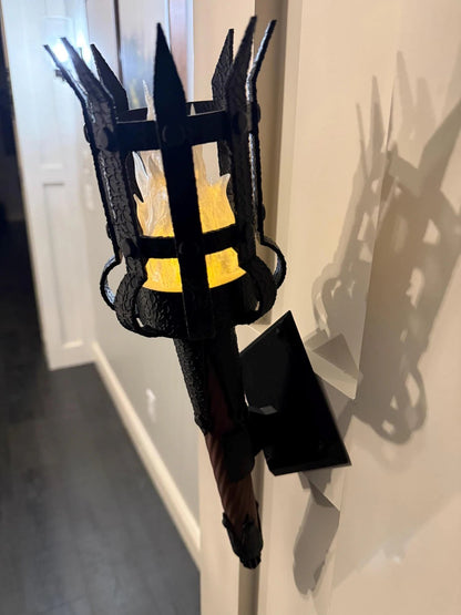 Medieval Torch Wall Sconce: Battery LED Realistic Candle Light with Remote