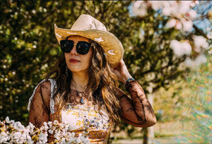 🌙🧡 Suncatcher Cowgirl Straw Prism Hat