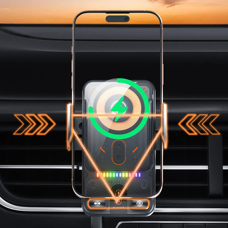 🔥HOT SALE 50% OFF🎁⚡Over 50K sold! 📱Smart 2-in-1 Car Rotating Mobile Phone Holder & Wireless Charger⚡