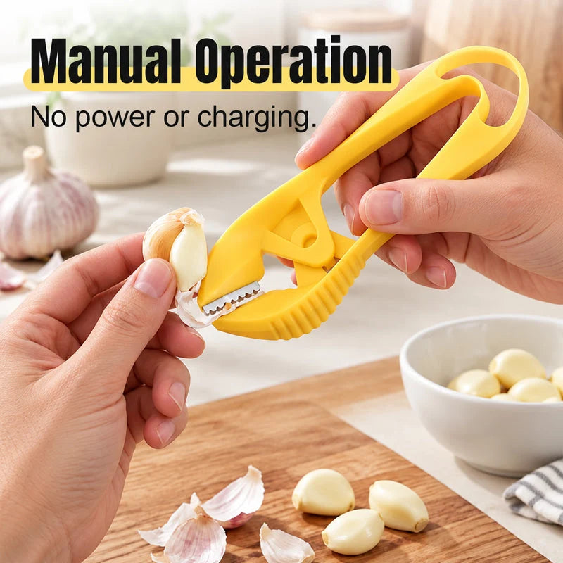 Manual Garlic Peeler With Serrated Jaws