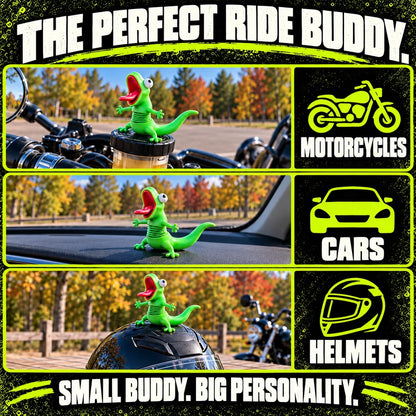 🦎🏍Wobbly Riding Buddy – Car & Motorcycle Decor