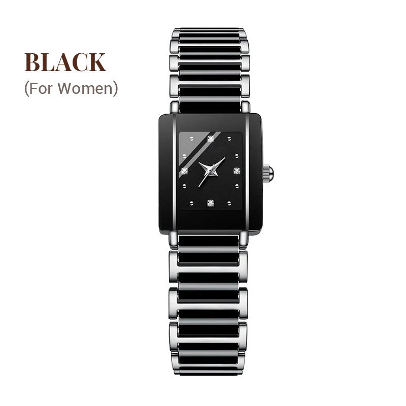 ⌚fashion Ceramic Square Quartz Watch