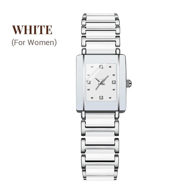 ⌚fashion Ceramic Square Quartz Watch