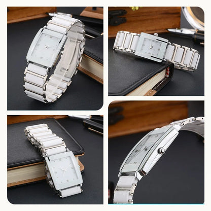 ⌚fashion Ceramic Square Quartz Watch