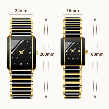 ⌚fashion Ceramic Square Quartz Watch