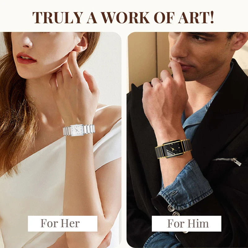 ⌚fashion Ceramic Square Quartz Watch
