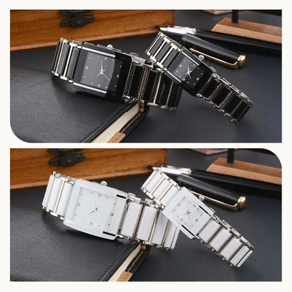 ⌚fashion Ceramic Square Quartz Watch