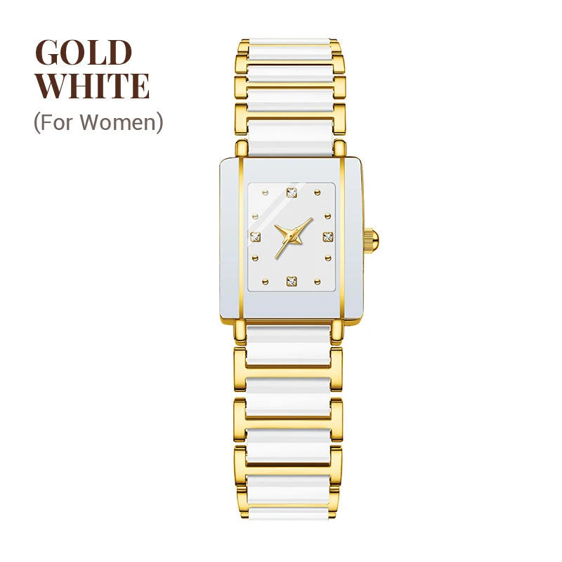 ⌚fashion Ceramic Square Quartz Watch