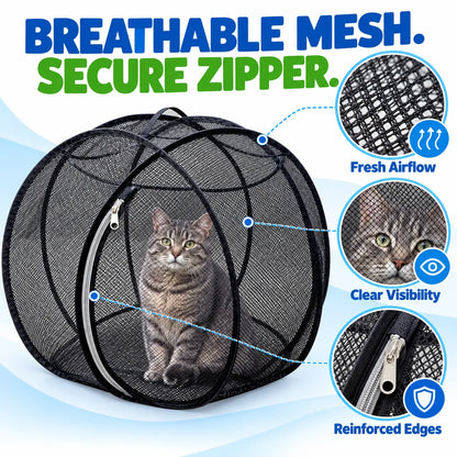 🐱🌿 Freshair Cat Haven – Pop-up Mesh Playpen