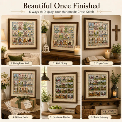 🧵 A Year in Stitches | 12-Month Seasonal Cross Stitch Kit 🌿