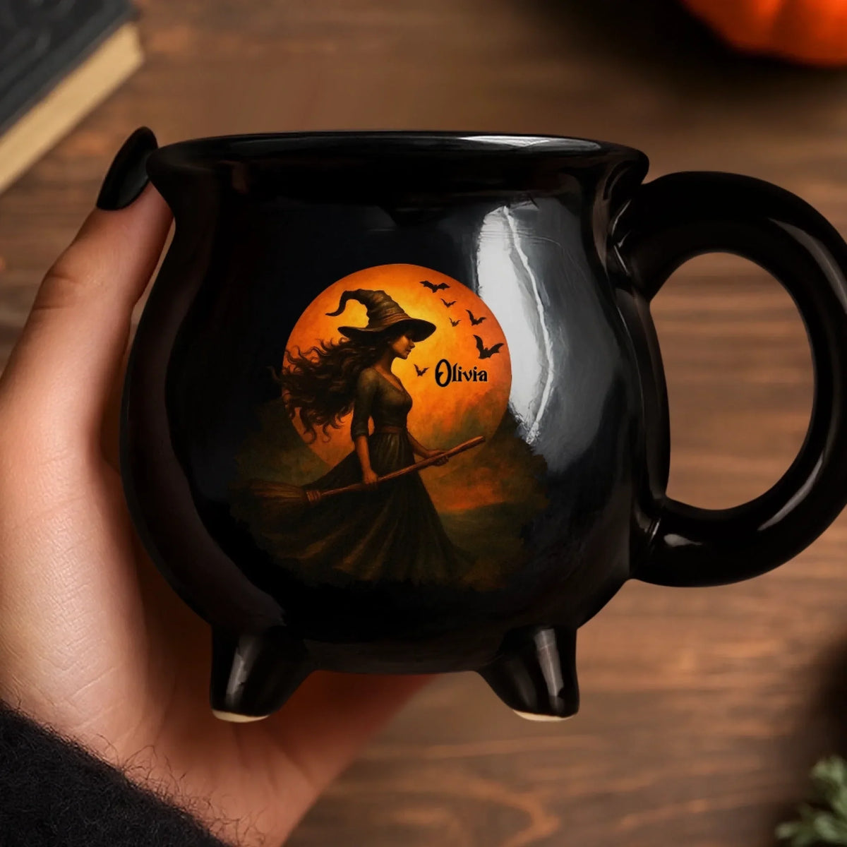 Witch Cauldron Coffee Mug - Personalized Halloween Witchy Gifts For Besties, Sisters, BFF, Family, Yourself - Witching You A Wicked Brew