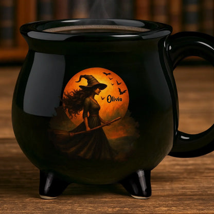 Witch Cauldron Coffee Mug - Personalized Halloween Witchy Gifts For Besties, Sisters, BFF, Family, Yourself - Witching You A Wicked Brew