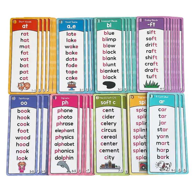 🎁🔥Phonics Word Cards 117 Sound Groups 900+ Rhyming Words Preschool English Discovery Joy