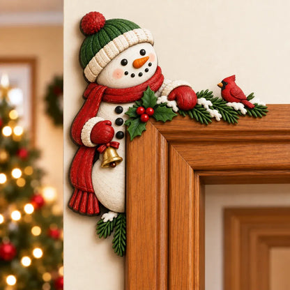 🎅 3D Sculpted Christmas Peekaboo Door Frame Corner Decor