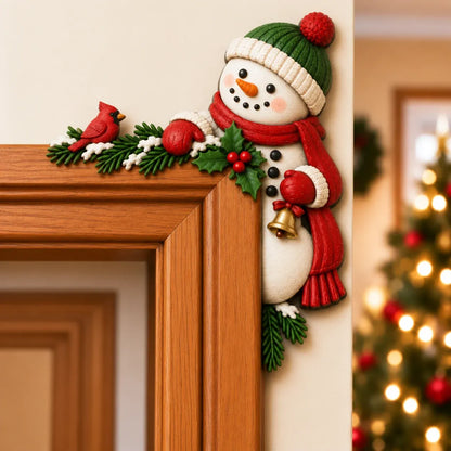 🎅 3D Sculpted Christmas Peekaboo Door Frame Corner Decor
