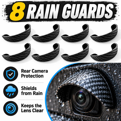 Carbon Fiber Car Backup Camera Rain & Glare Shield – Universal Protective Sun Visor