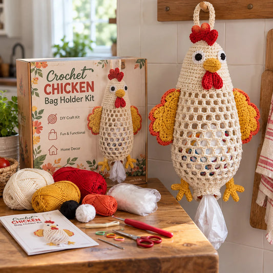 🧵 Crochet Animal Bag Holder DIY Kit – Cute & Functional Hanging Storage Craft Kit 🧶