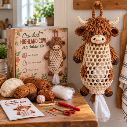 🧵 Crochet Animal Bag Holder DIY Kit – Cute & Functional Hanging Storage Craft Kit 🧶